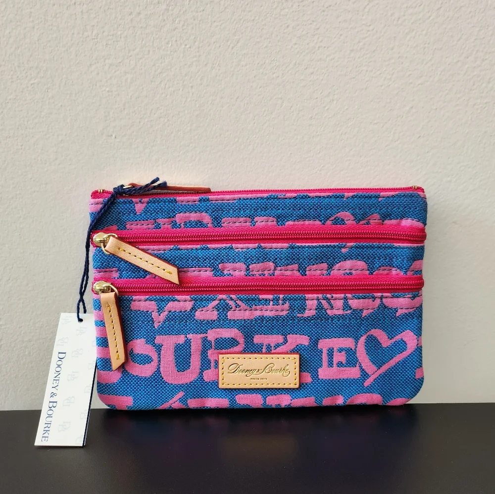 Dooney Blue Triple Zip Pouch - Picture 8 of 8